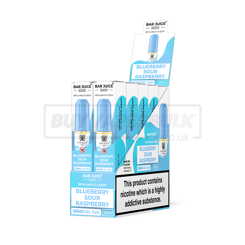 Blueberry Sour Raspberry Bar Juice 5000 Nic Salt E-Liquid Pack of 10