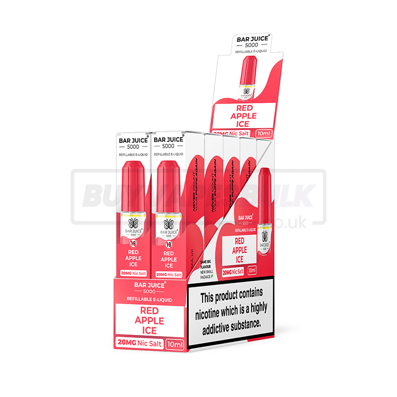 Red Apple Ice Bar Juice 5000 Nic Salt E-Liquid Pack of 10