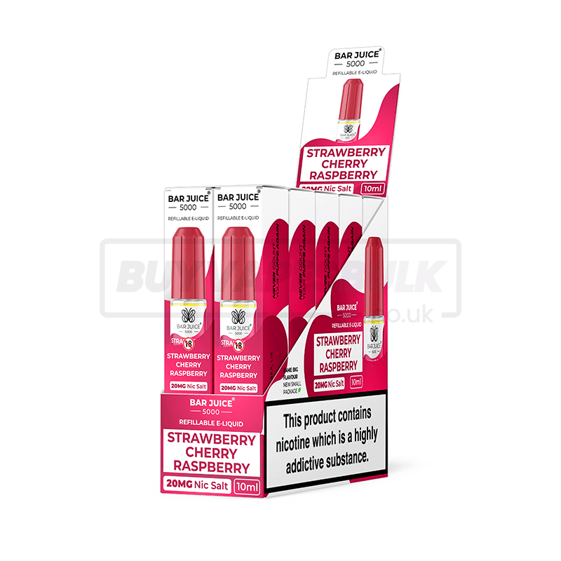 Strawberry Cherry Raspberry Bar Juice 5000 Nic Salt E-Liquid Pack of 10