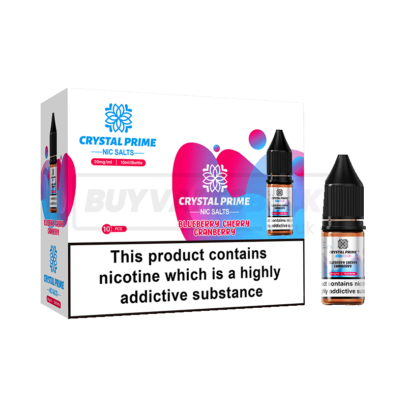 Blueberry Cherry Cranberry Crystal Prime Nic Salt E-Liquid Pack of 10