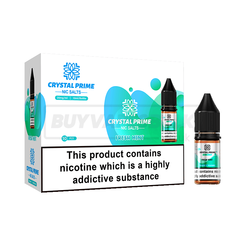 Fresh Mint Crystal Prime Nic Salt E-Liquid Pack of 10