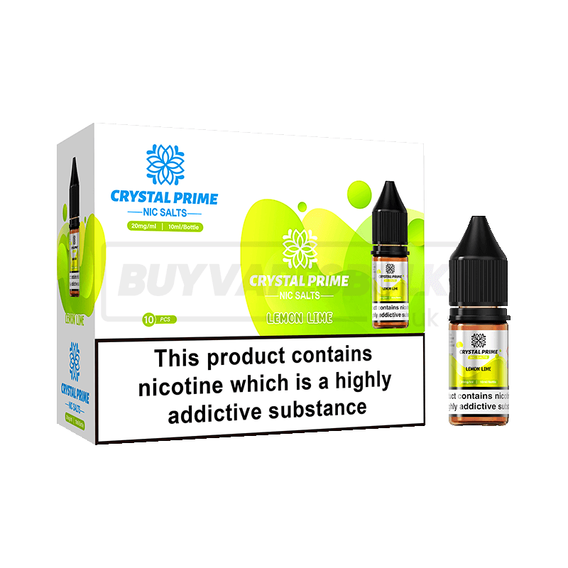 Lemon Lime Crystal Prime Nic Salt E-Liquid Pack of 10