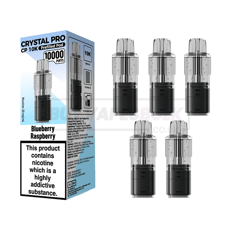 Crystal Pro CP 10K Prefilled Pods 5 Pack Blueberry Raspberry
