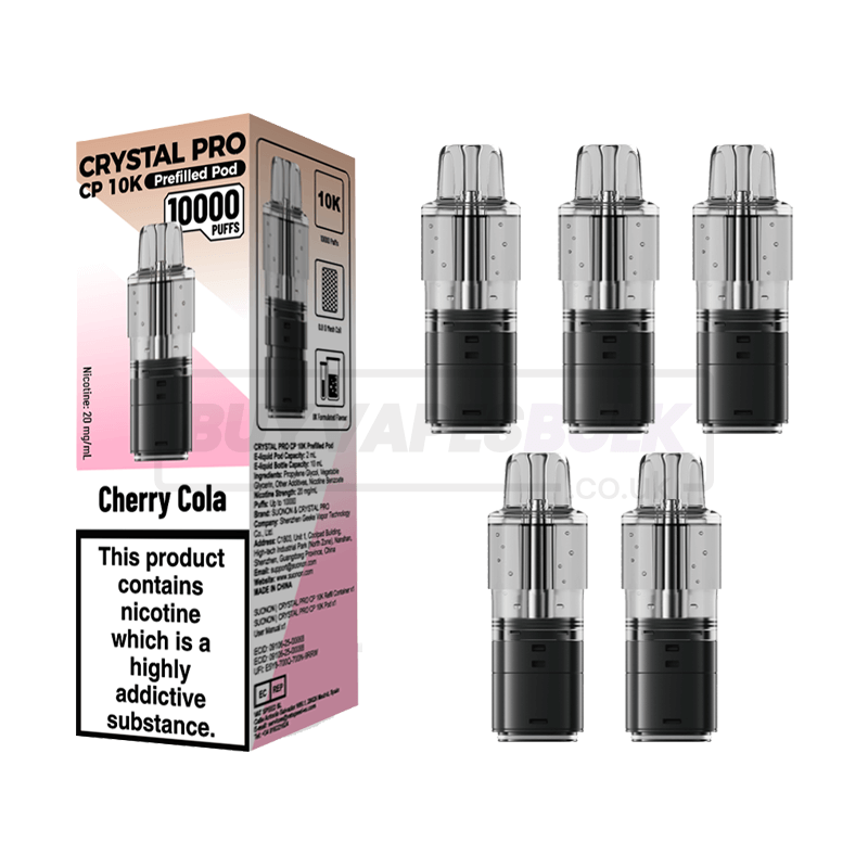 Crystal Pro CP 10K Prefilled Pods 5 Pack Cherry Cola