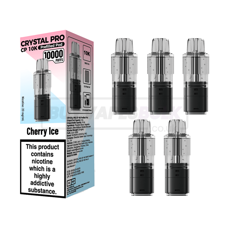 Crystal Pro CP 10K Prefilled Pods 5 Pack Cherry Ice
