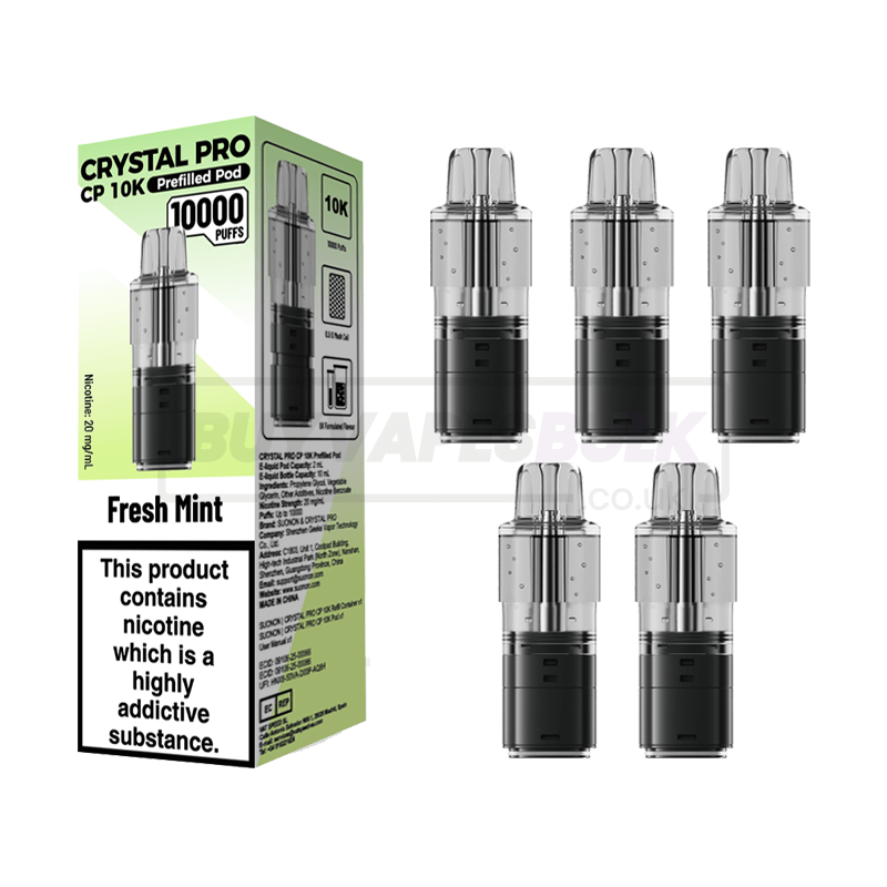 Crystal Pro CP 10K Prefilled Pods 5 Pack Fresh Mint