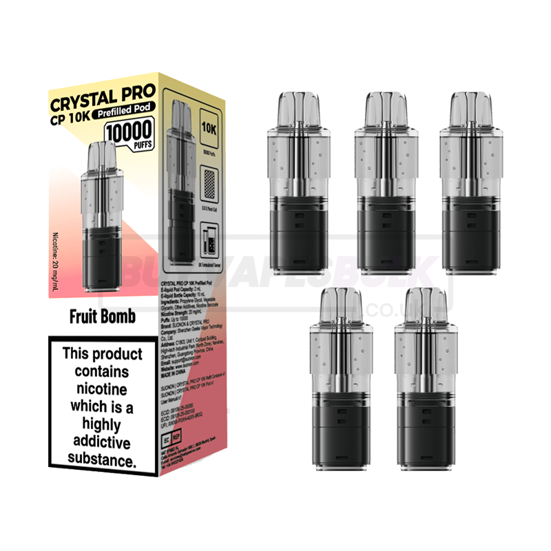 Crystal Pro CP 10K Prefilled Pods 5 Pack Fruit Bomb