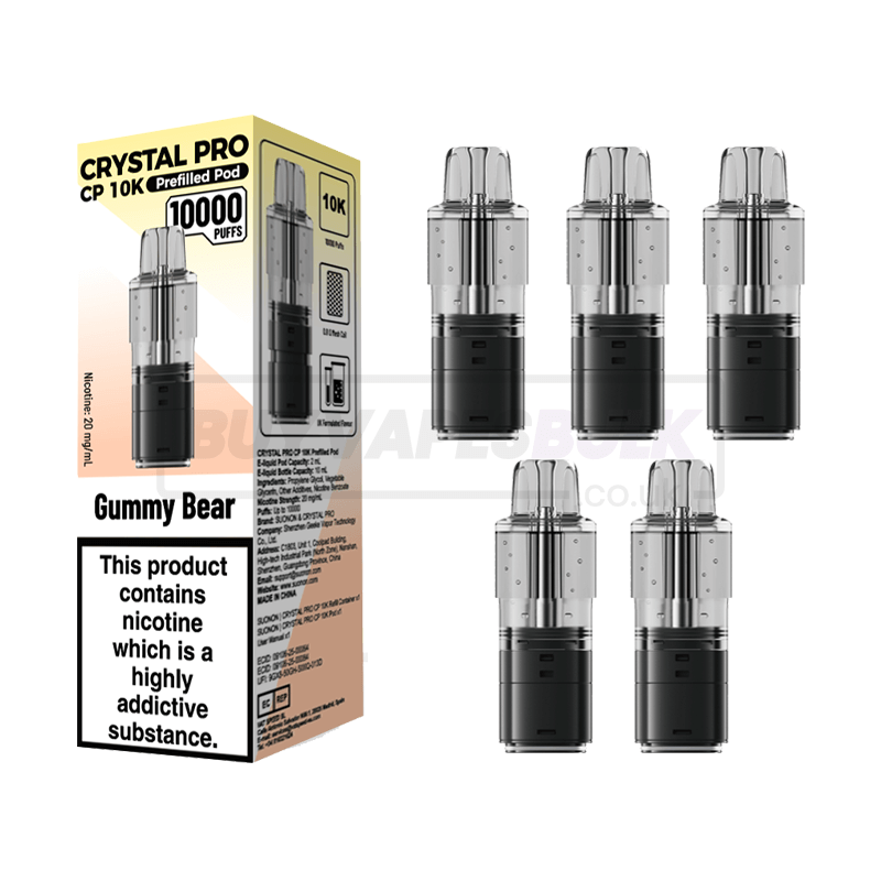 Crystal Pro CP 10K Prefilled Pods 5 Pack Gummy Bear