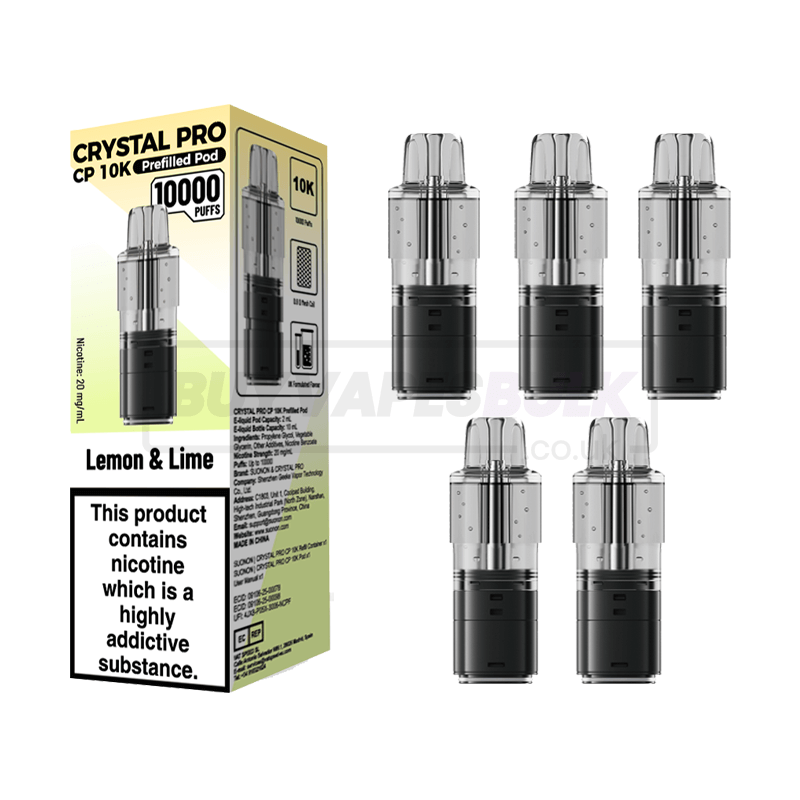 Crystal Pro CP 10K Prefilled Pods 5 Pack Lemon Lime