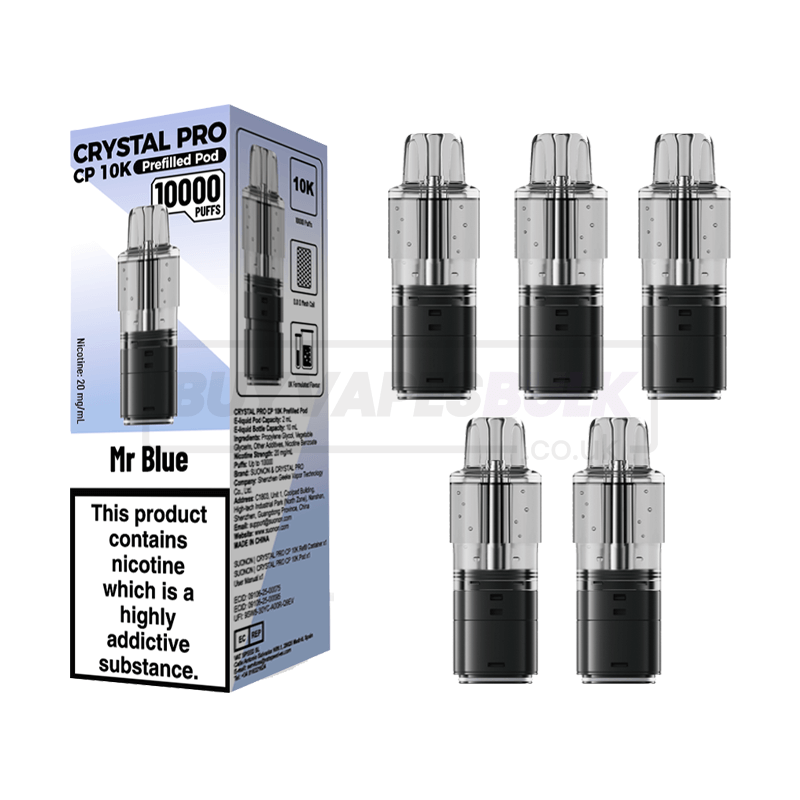 Crystal Pro CP 10K Prefilled Pods 5 Pack Mr Blue
