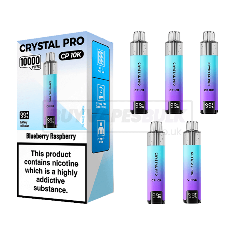 Blueberry Raspberry Crystal Pro CP 10K Prefilled Vape Kit 5 Pack