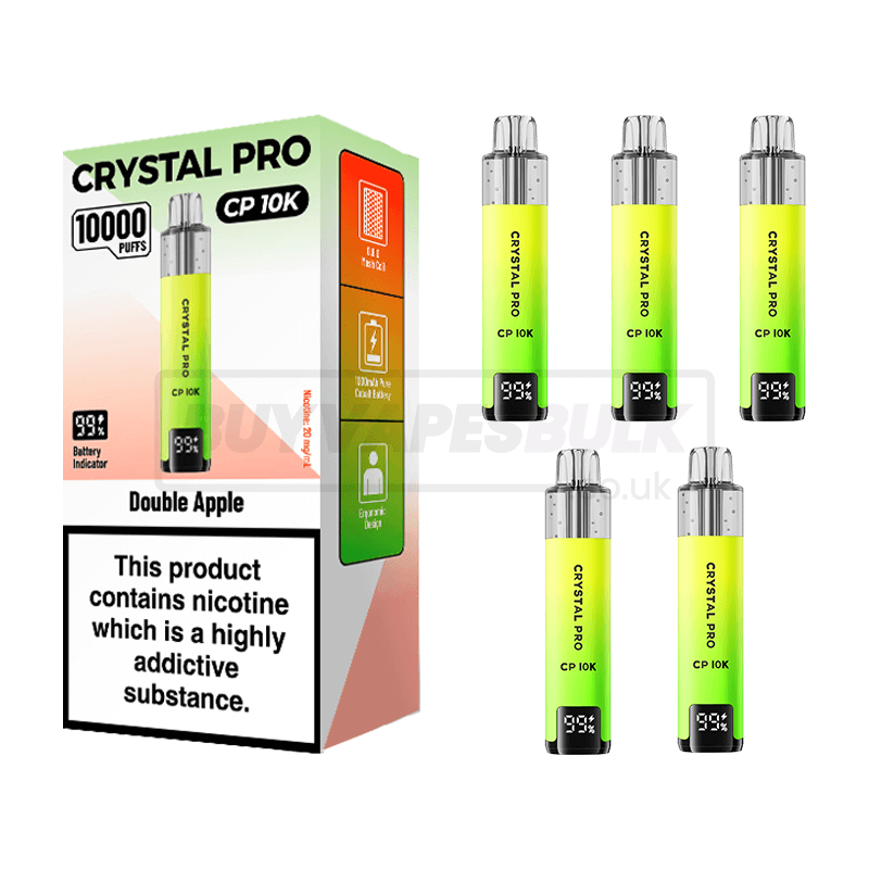 Double Apple Crystal Pro CP 10K Prefilled Vape Kit 5 Pack