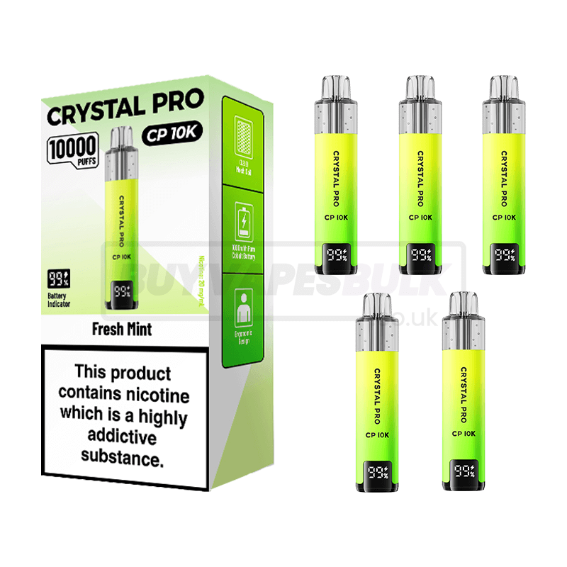 Crystal Pro CP 10K Prefilled Vape Kit 5 Pack Fresh Mint
