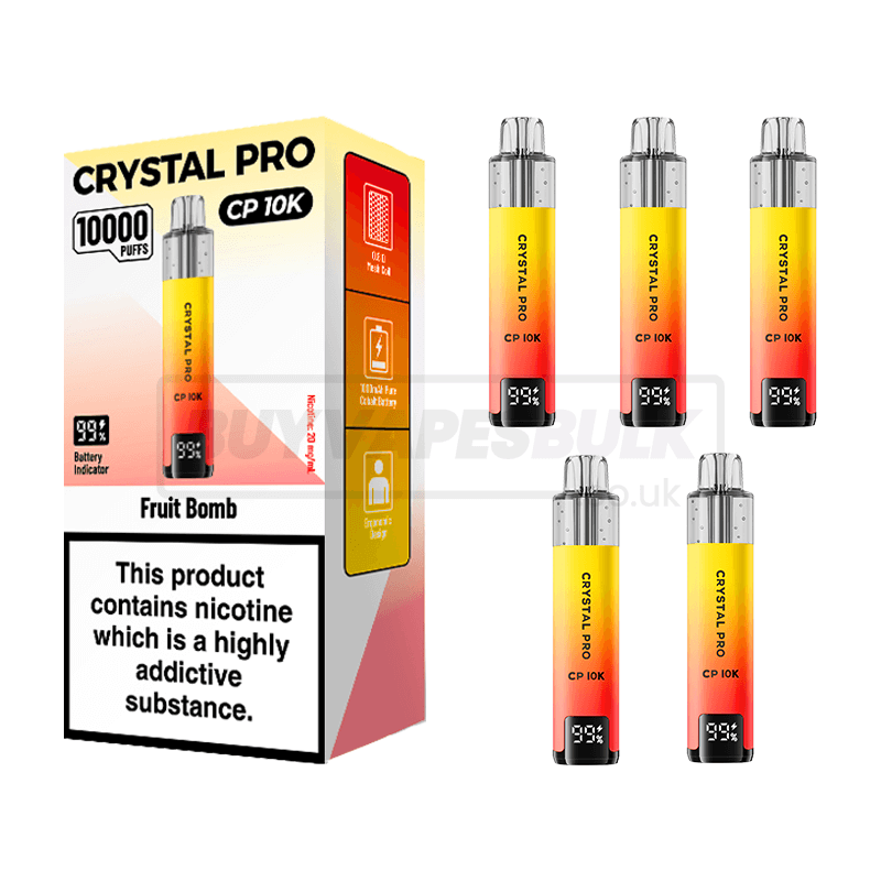 Fruit Bomb Crystal Pro CP 10K Prefilled Vape Kit 5 Pack