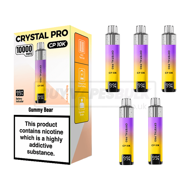Crystal Pro CP 10K Prefilled Vape Kit 5 Pack Gummy Bear