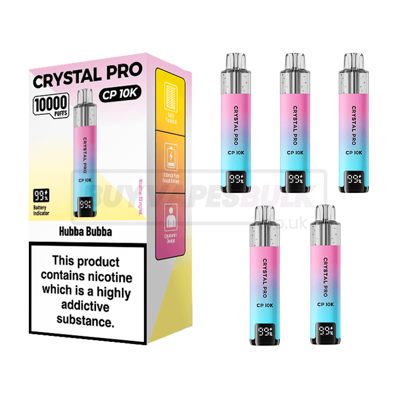 Hubba Bubba Crystal Pro CP 10K Prefilled Vape Kit 5 Pack