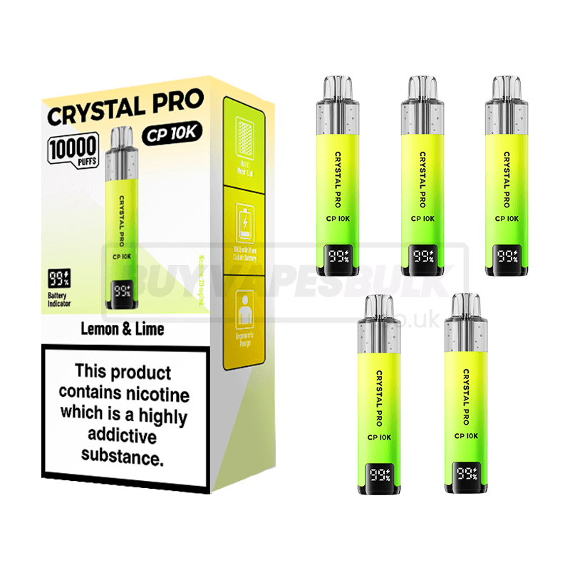 Lemon Lime Crystal Pro CP 10K Prefilled Vape Kit 5 Pack