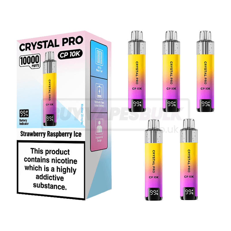 Strawberry Raspberry Ice Crystal Pro CP 10K Prefilled Vape Kit 5 Pack