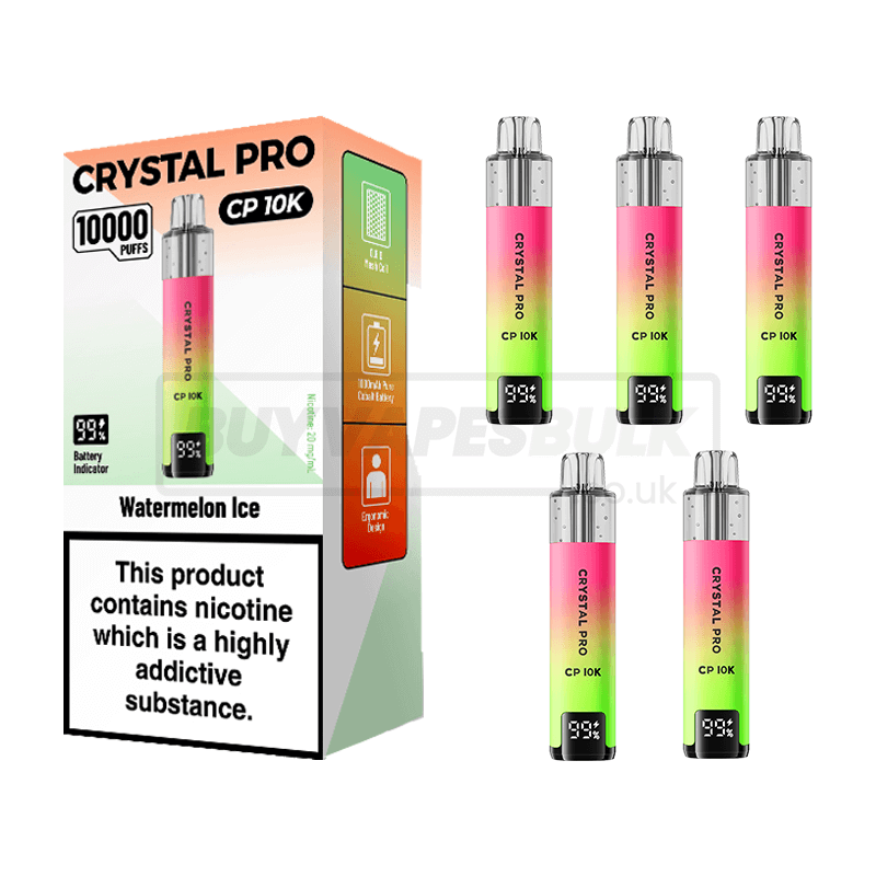 Crystal Pro CP 10K Prefilled Vape Kit 5 Pack Watermelon Ice