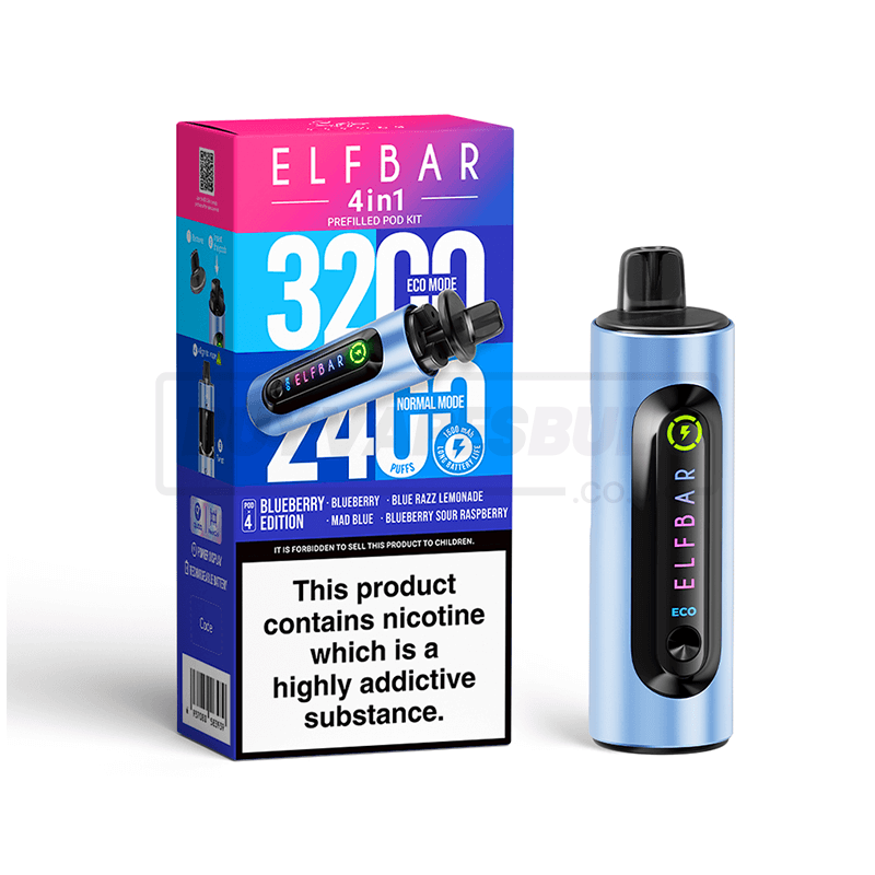 Blueberry Edition Elf Bar 4 in 1 Puff Disposable Vape 5 Pack