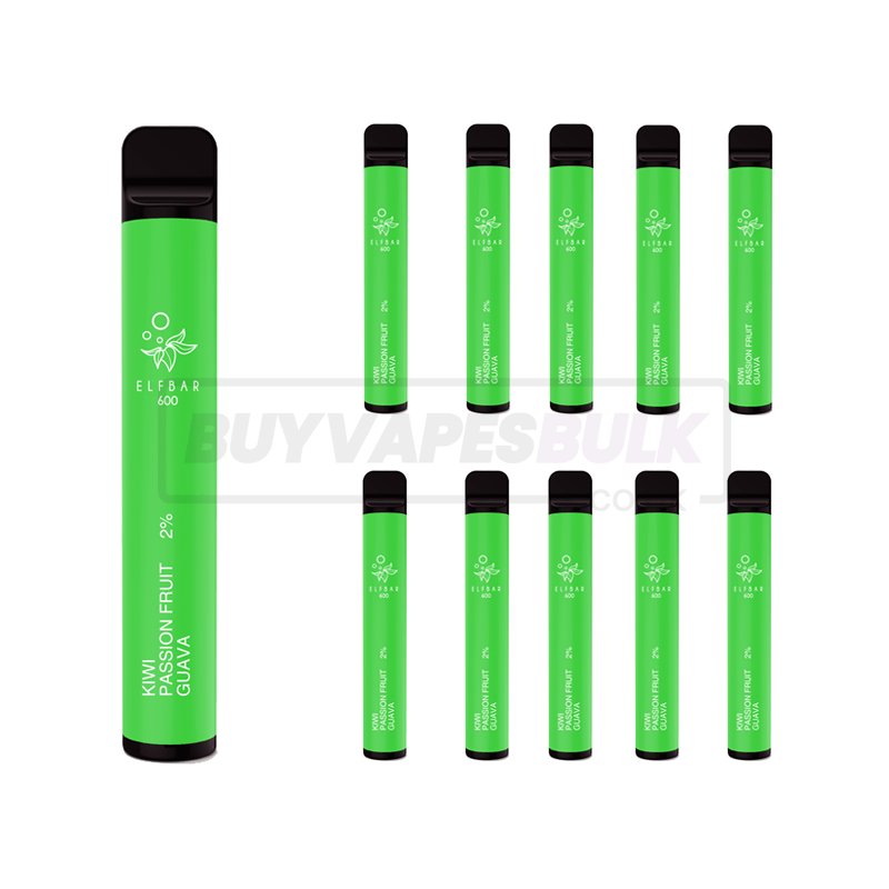 Kiwi Passion Guava Elf Bar 600 Puff Disposable Vape 10 Pack