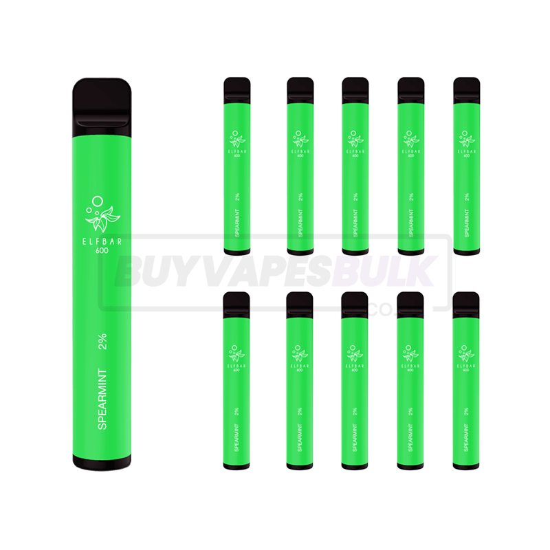 Spearmint Elf Bar 600 Puff Disposable Vape 10 Pack