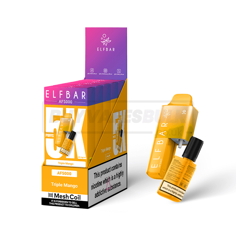 Triple Mango Elf Bar AF5000 Puff Disposable Vape 5 Pack