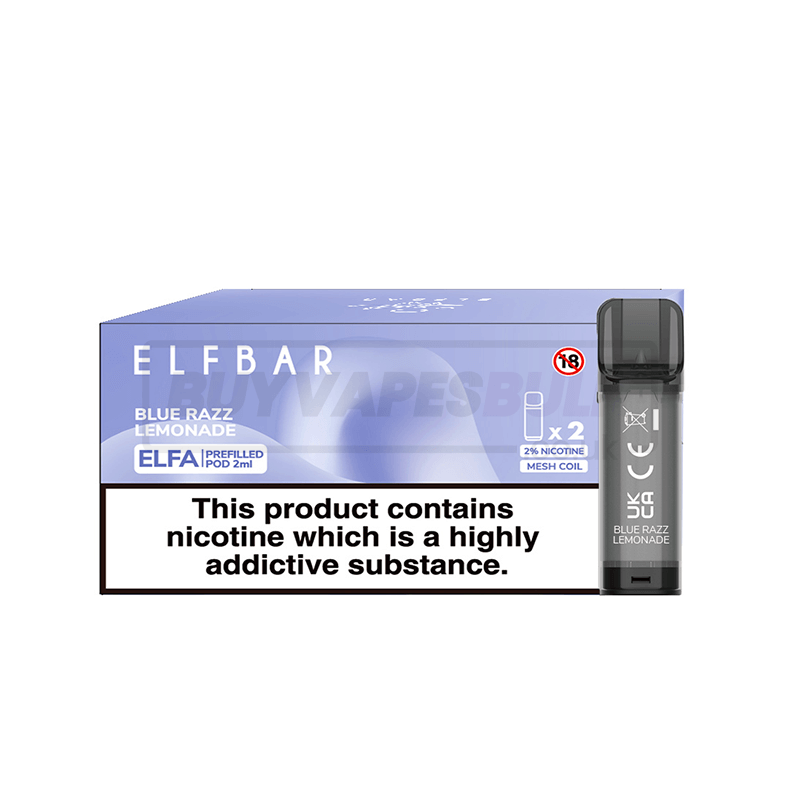 Blue Razz Lemonade Elf Bar Elfa Prefilled Pods 10 Pack Buy Vapes Bulk