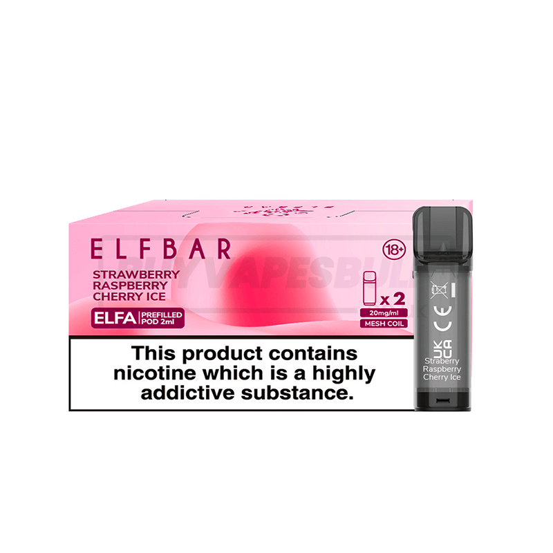Strawberry Raspberry Cherry Ice Elf Bar Elfa Prefilled Pods 10 Pack