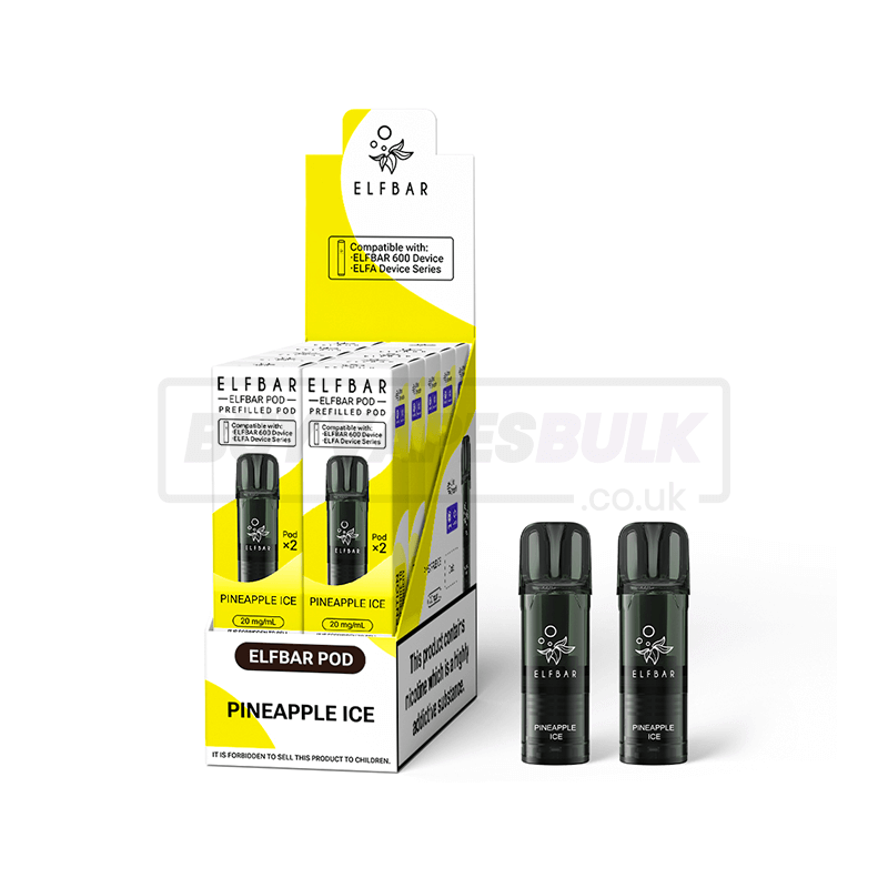 Elfbar 600 Prefilled Pods 10 Pack Pineapple Ice (NEW)