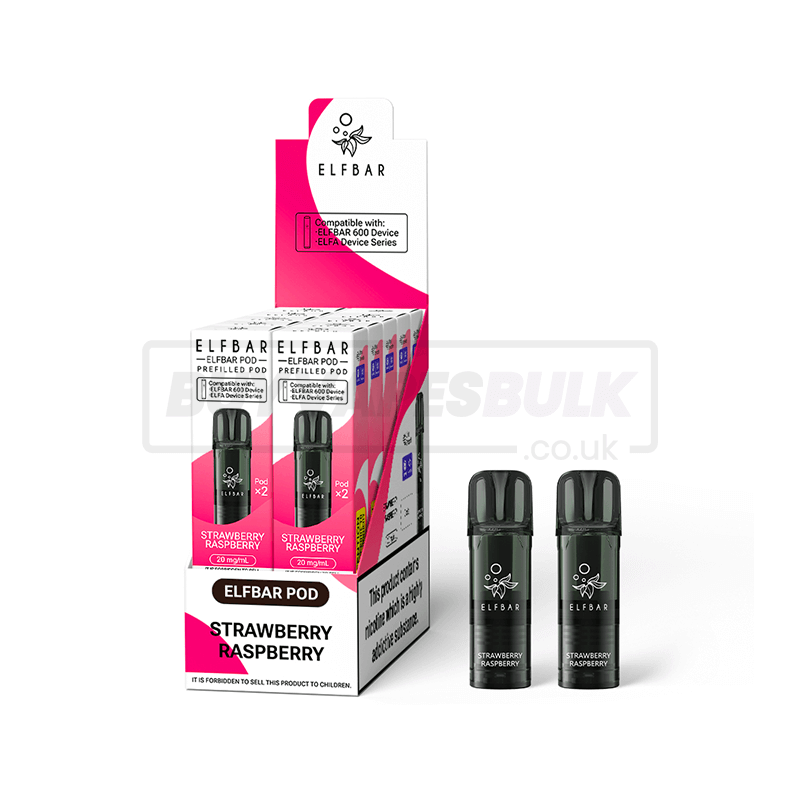 Elfbar 600 Prefilled Pods 10 Pack Strawberry Raspberry (NEW)