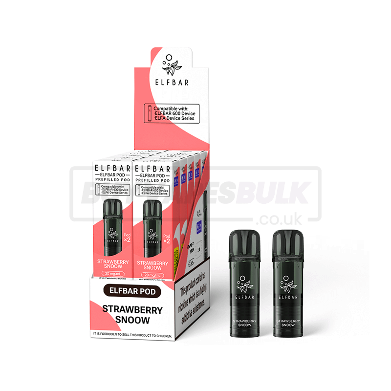 Elfbar 600 Prefilled Pods 10 Pack Strawberry Snoow (Ice Cream)