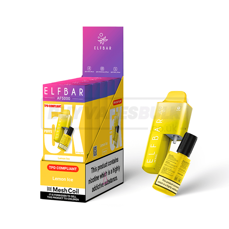 Lemon Ice Elf Bar AF5000 Puff Disposable Vape 5 Pack