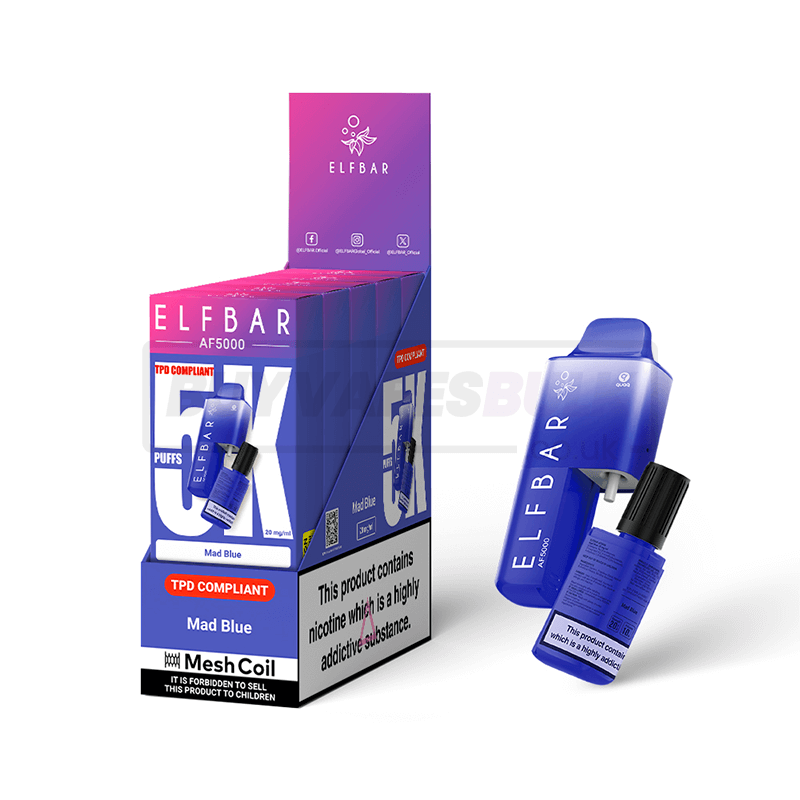 Mad Blue Elf Bar AF5000 Puff Disposable Vape 5 Pack
