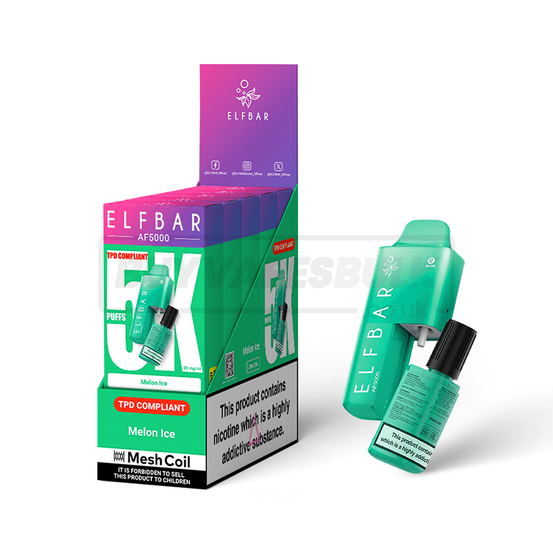 Melon Ice Elf Bar AF5000 Puff Disposable Vape 5 Pack