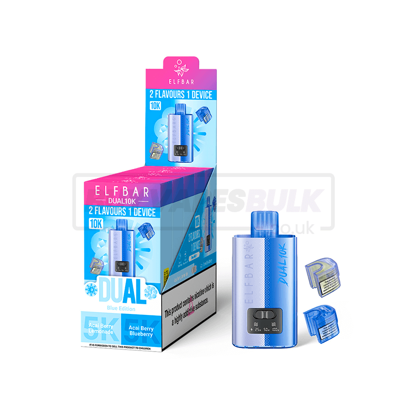 Elf Bar Dual 10K Prefilled Vape Kit 5 Pack Blue Edition