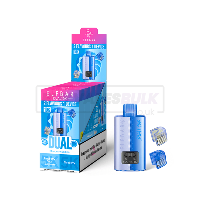 Elf Bar Dual 10K Prefilled Vape Kit 5 Pack Blueberry Edition