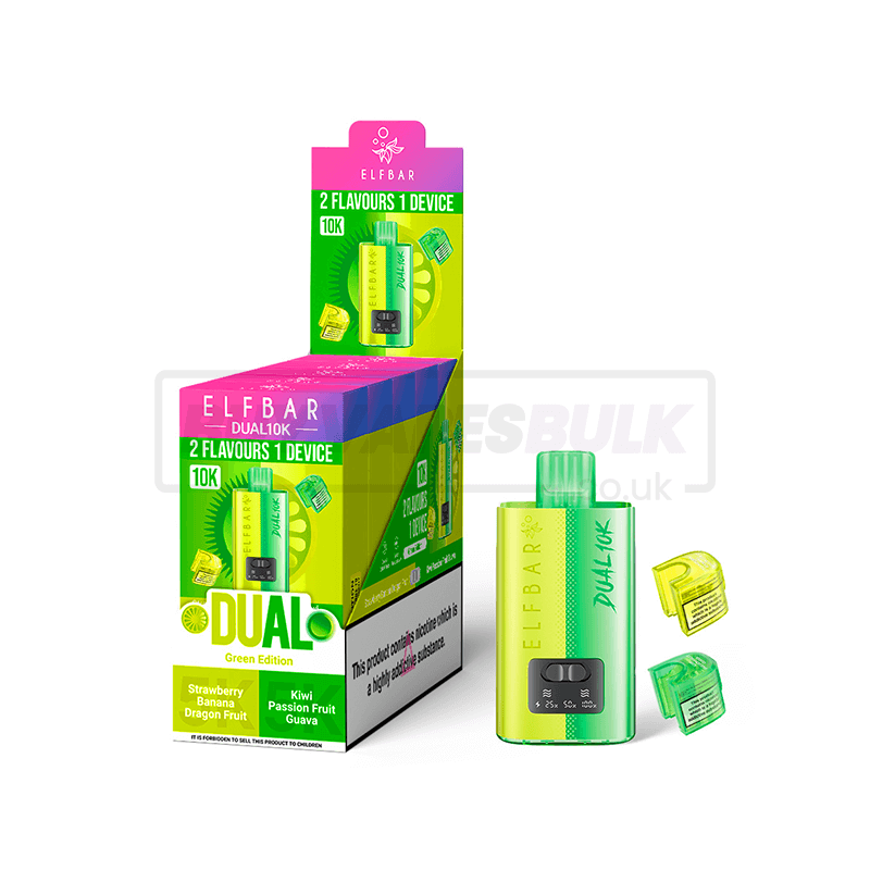 Elf Bar Dual 10K Prefilled Vape Kit 5 Pack Green Edition