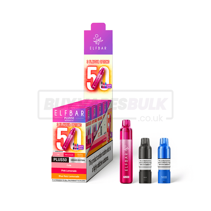Elfbar Plus 50 Prefilled Pod Kit 5 Pack Drinks Edition