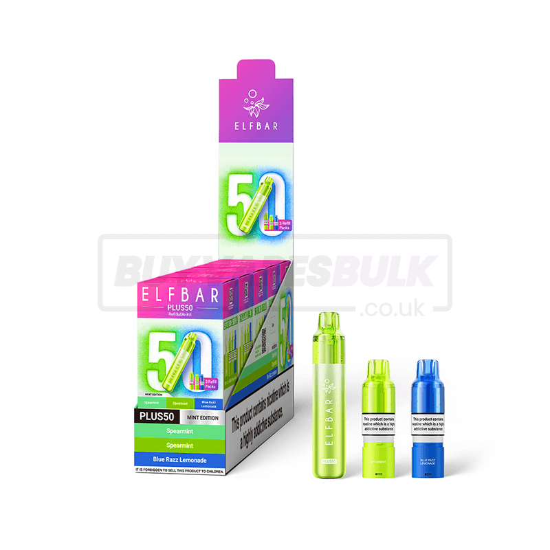 Elfbar Plus 50 Prefilled Pod Kit 5 Pack Mint Edition