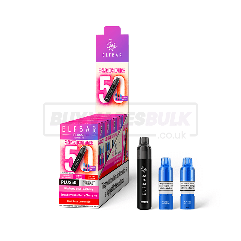 Elfbar Plus 50 Prefilled Pod Kit 5 Pack Raspberry Edition