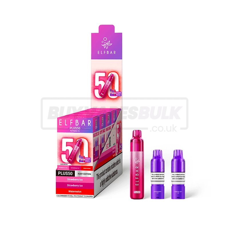 Elfbar Plus 50 Prefilled Pod Kit 5 Pack Ruby Edition