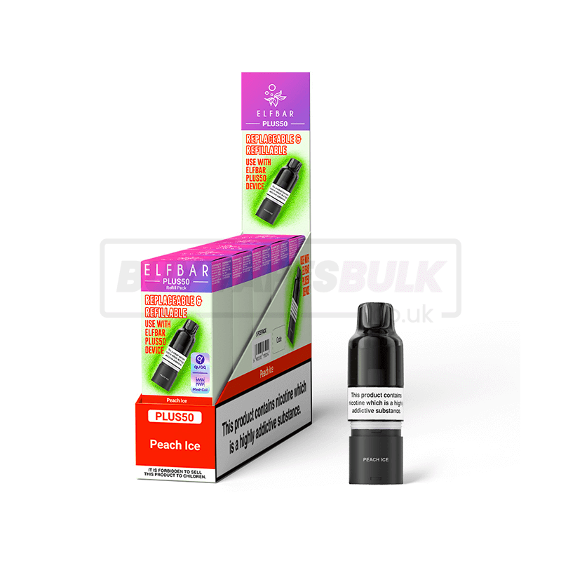 Elfbar Plus 50 Refill Pods 5 Pack Peach Ice