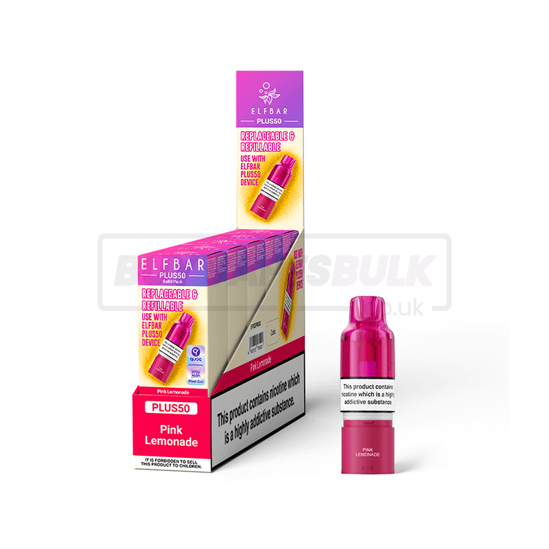 Elfbar Plus 50 Refill Pods 5 Pack Pink Lemonade