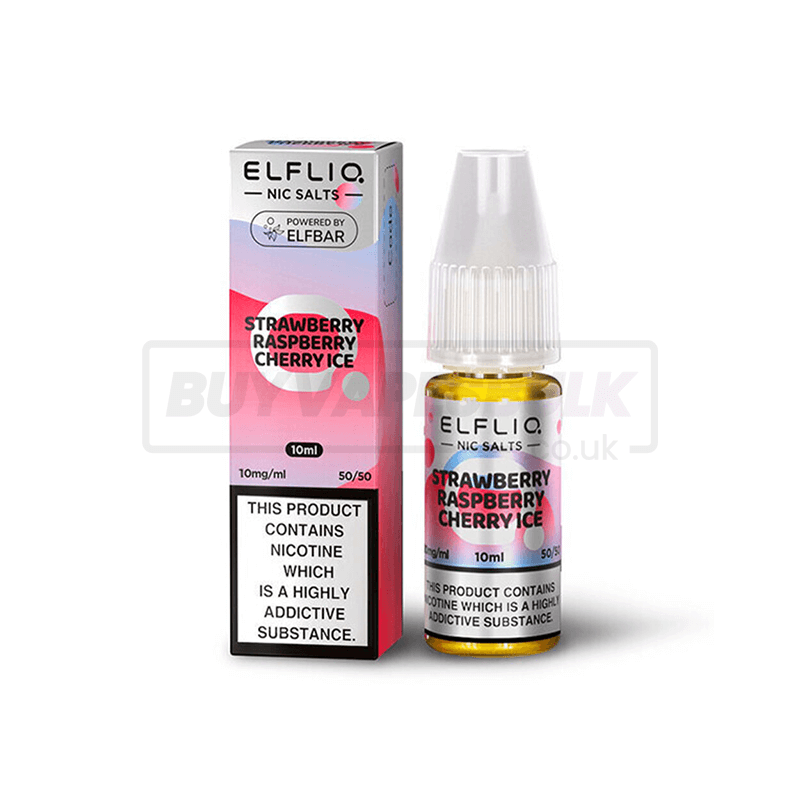 Strawberry Raspberry Cherry Ice Elfliq by Elf Bar Nic Salt E-Liquid Pack of 10