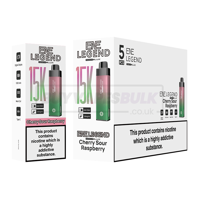 Elux ENE Legend 15K Prefilled Vape Kit Cherry Sour Raspberry