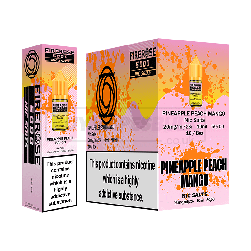 Elux Firerose 5000 Nic Salts 10 Pack Pineapple Peach Mango