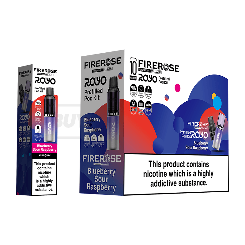 Elux Firerose Rayo 600 Prefilled Vape Kit 5 Pack