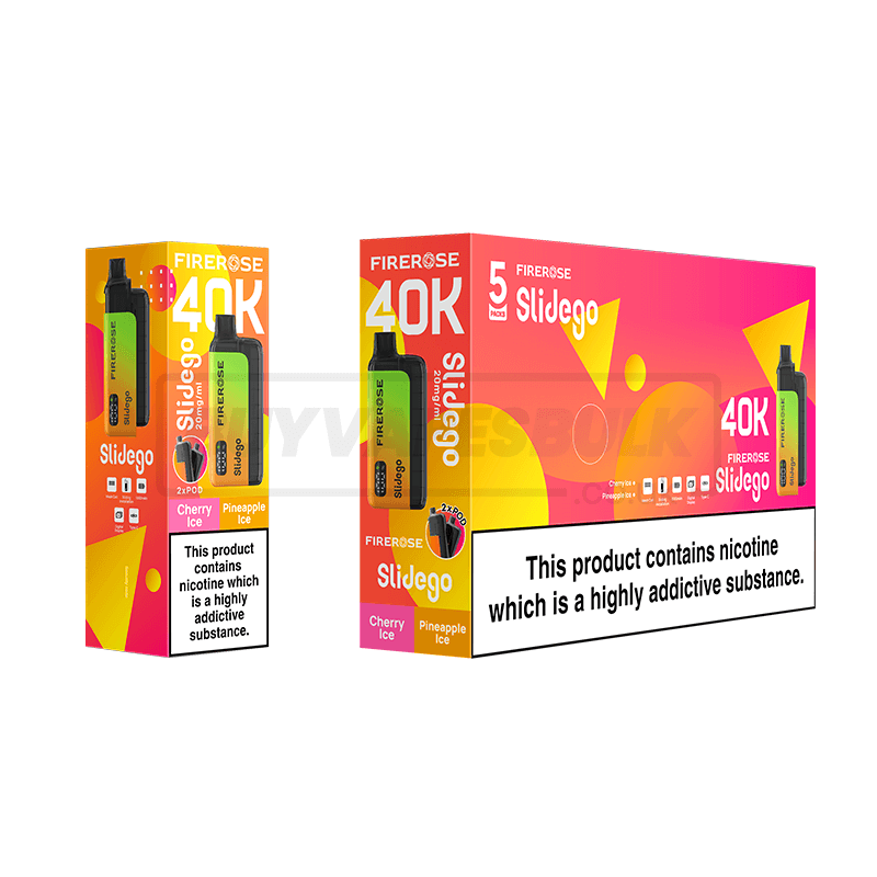 Elux Firerose Slidego 40K Prefilled Vape Kit 5 Pack Cherry Ice Pineapple Ice