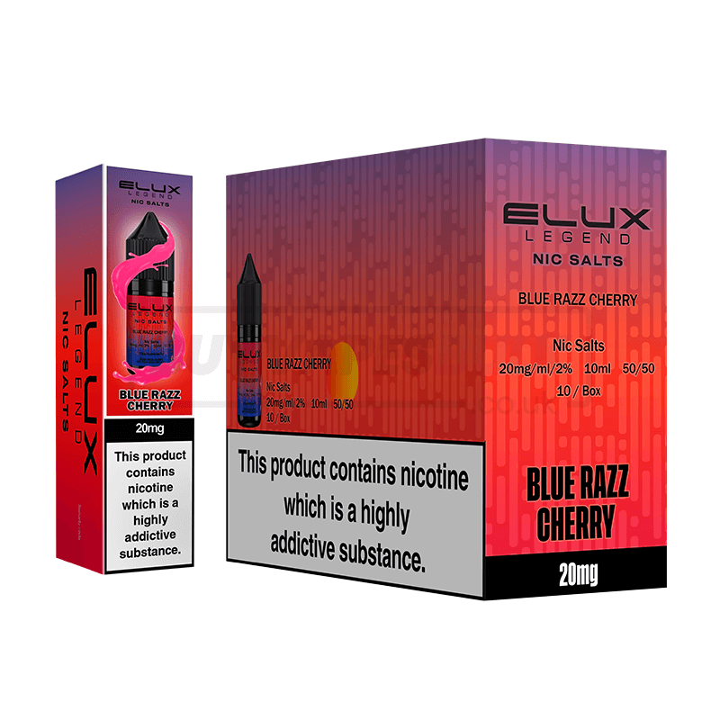Blue Razz Cherry Elux Legend Nic Salt E-Liquid Pack of 10